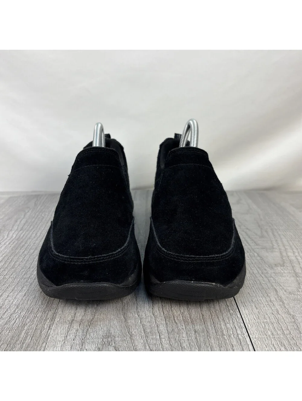 LL Bean Women's Suede Slip-On Moc Shoes Black Size 8
